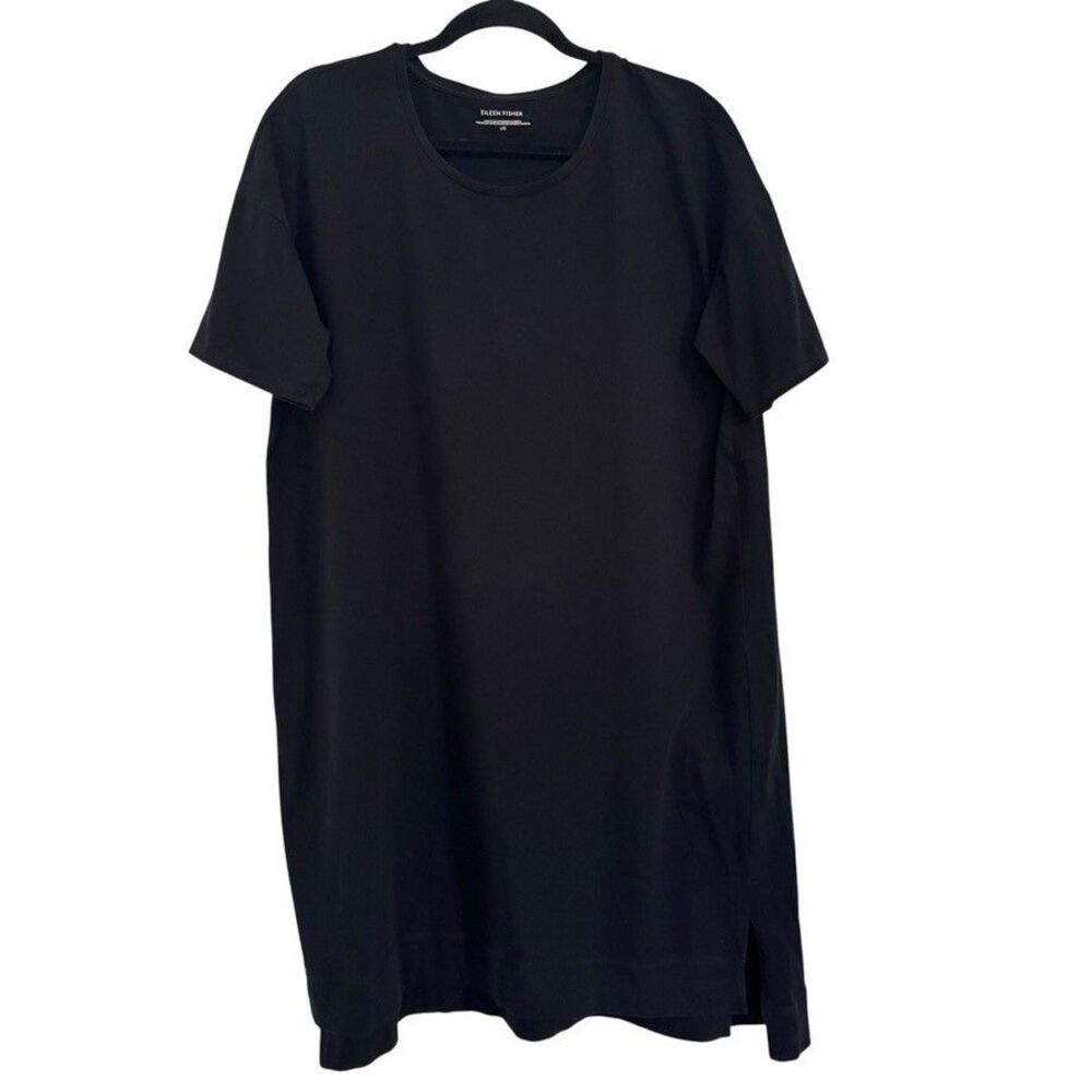 EILEEN FISHER Women’s Size LARGE Short Sleeve Organic Cotton Dress Minimalist